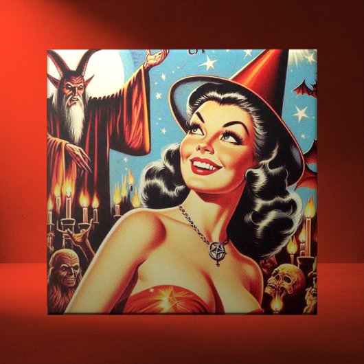  Halloween Witch Pin-Up Tegeltje