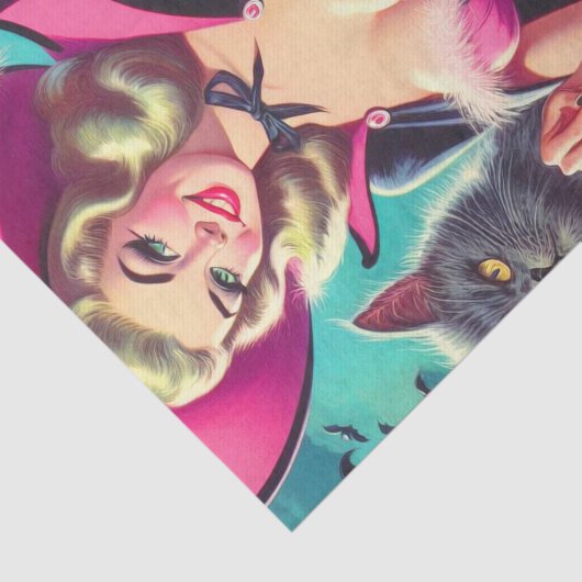 Halloween Witch Pin-up Tissuepapier (Detail)
