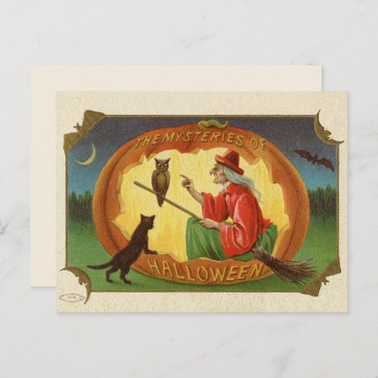  Halloween Witch Postard Briefkaart (Voorkant / Achterkant)