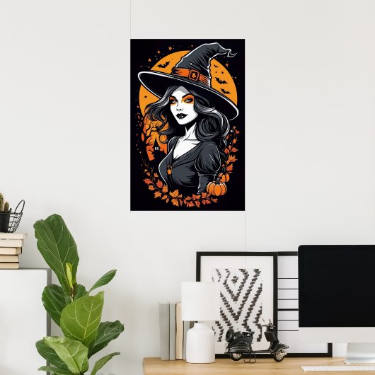 Halloween Witch Poster (Thuiskantoor)