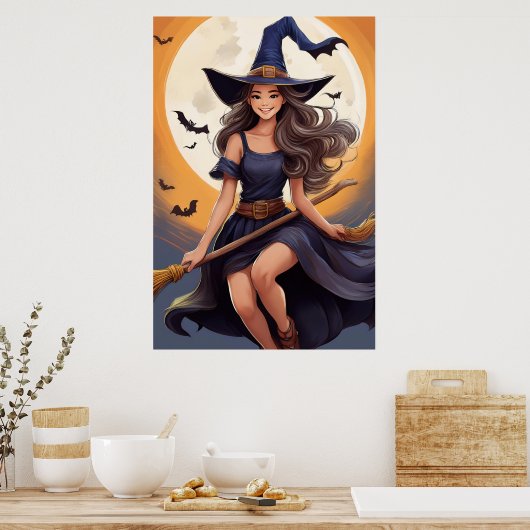 Halloween Witch Poster (Keuken)