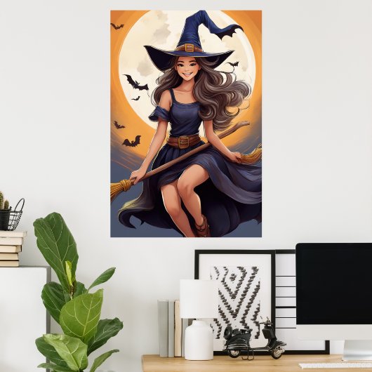 Halloween Witch Poster (Thuiskantoor)