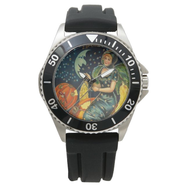  Halloween Witch Poster Horloge (Voorkant)