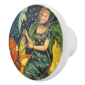  Halloween Witch Poster Keramische Knop (Rechts)