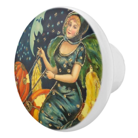  Halloween Witch Poster Keramische Knop (Rechts)