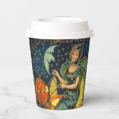Halloween Witch Poster Papieren Bekers (Achterkant)