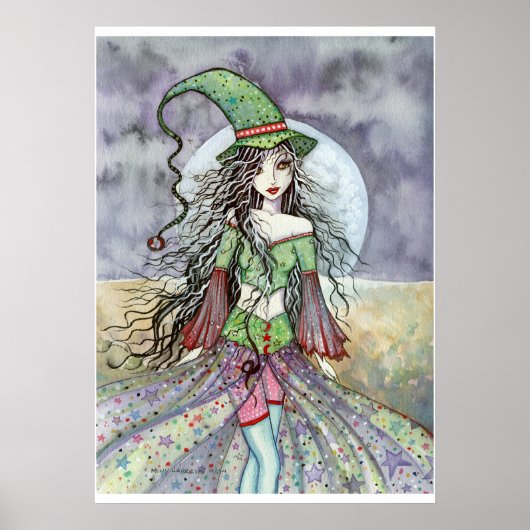 Halloween Witch Poster Print door Molly Harrison (Voorkant)