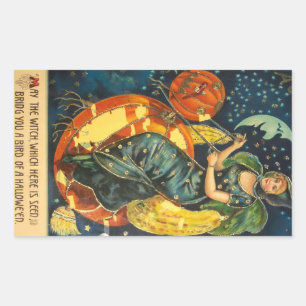 Halloween Witch Poster Rechthoekige Sticker