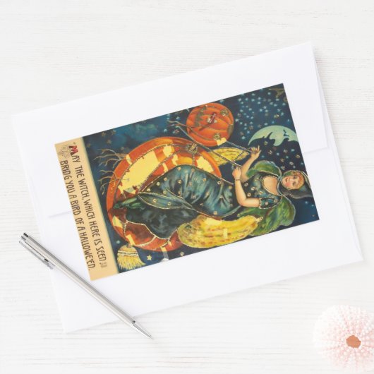  Halloween Witch Poster Rechthoekige Sticker (Envelop)