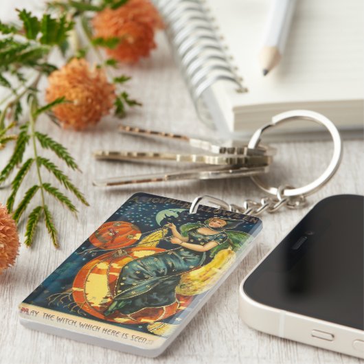 Halloween Witch Poster Sleutelhanger (Voorkant Rechts)