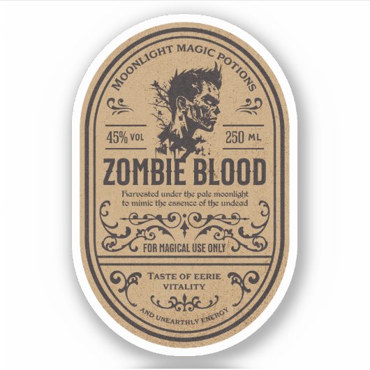 Halloween Witch Potion Apothecary Fles Label (Voorkant)