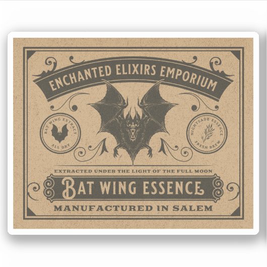 Halloween Witch Potion Apothecary Fles Label (Voorkant)