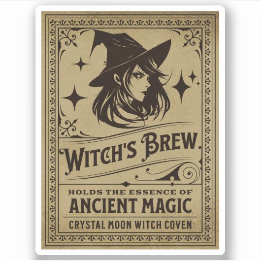 Halloween Witch Potion Apothecary Fles Label (Voorkant)