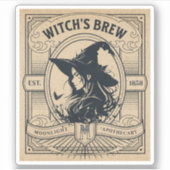 Halloween Witch Potion Apothecary Fles Label (Voorkant)