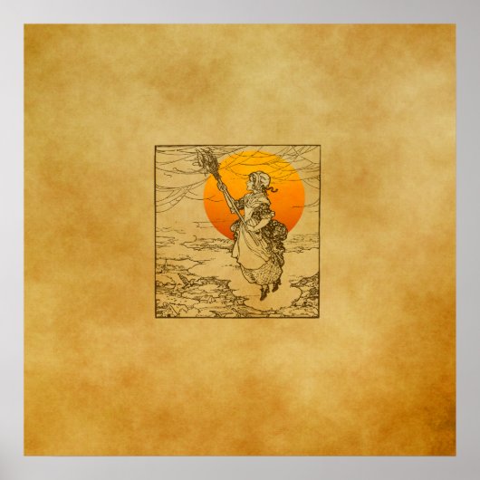 Halloween Witch Print, Poster (Voorkant)