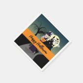 Halloween Witch Pumpkin Black cat Jouw tekst Servet (Hoek)