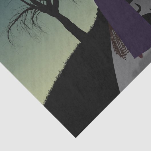 Halloween Witch Pumpkin Black cat Jouw tekst Tissuepapier (Detail)