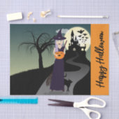 Halloween Witch Pumpkin Black cat Jouw tekst Tissuepapier (Craft)