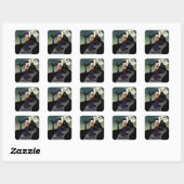 Halloween Witch Pumpkin Black cat Jouw tekst Vierkante Sticker (Vel)