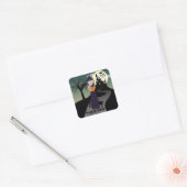 Halloween Witch Pumpkin Black cat Jouw tekst Vierkante Sticker (Envelop)