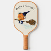 Halloween Witch Pumpkin Flying Pickleball Paddle (Voorkant)