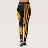 Halloween Witch Pumpkin Leggings Black Pants (Achterkant)
