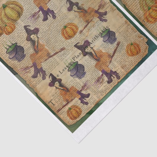 Halloween Witch Pumpkin Paper Decoupage Tissuepapier (Detail)