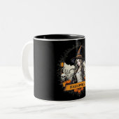 Halloween Witch & Pumpkins Classic Coffee Mok - SP (Voorkant links)