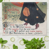  Halloween Witch & Pumpkins Theedoek (Gevouwen)