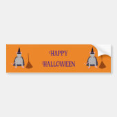 Halloween Witch Rat en Broom Custom Bumpersticker (Voorkant)