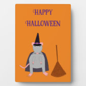 Halloween Witch Rat en Broom Custom Fotoplaat (voorkant)