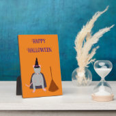 Halloween Witch Rat en Broom Custom Fotoplaat (Zijkant)