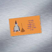 Halloween Witch Rat en Broom Custom Magnetisch Visitekaartje (Voorbeeld)