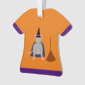 Halloween Witch Rat en Broom Custom Naam Ornament (voorkant)
