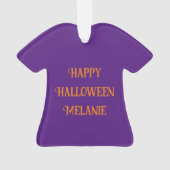 Halloween Witch Rat en Broom Custom Naam Ornament (achterkant)