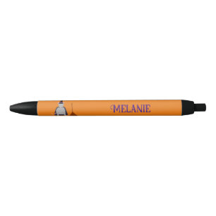 Halloween Witch Rat en Broom Custom Naam Zwarte Inkt Pen