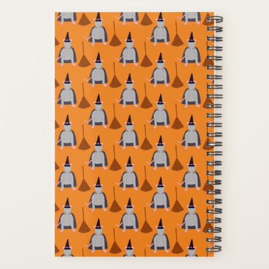Halloween Witch Rat en Broom Custom Planner (Achterkant)