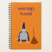 Halloween Witch Rat en Broom Custom Planner (Voorkant)