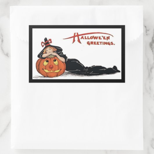 Halloween Witch Rechthoekige Sticker (Tas)