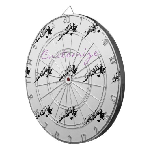 Halloween Witch Riding Broom Thunder_Cove Dartbord (Voorkant Rechts)