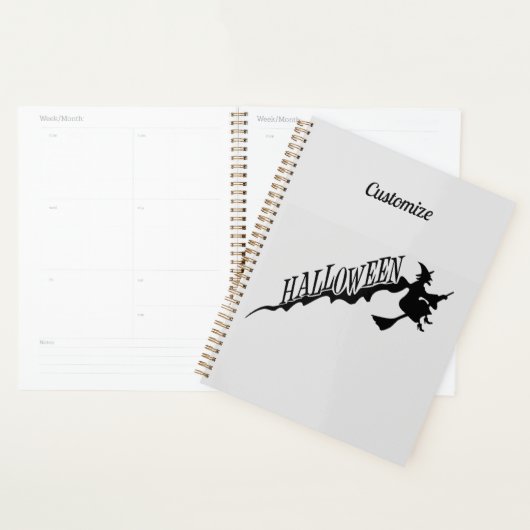 Halloween Witch Riding Broom Thunder_Cove Planner (Display)