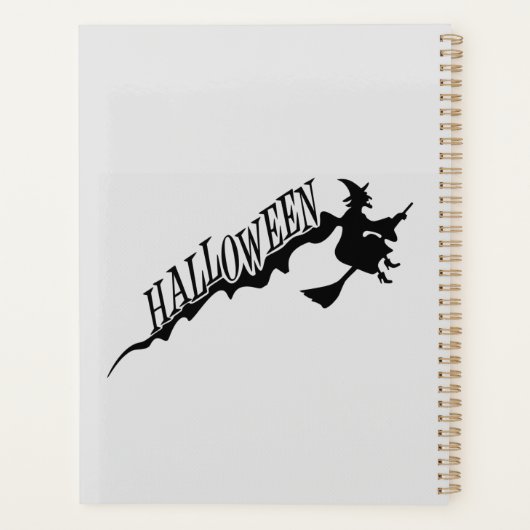 Halloween Witch Riding Broom Thunder_Cove Planner (Achterkant)