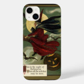Halloween Witch Riding Broomstick met kat Case-Mate iPhone Case (Achterkant)