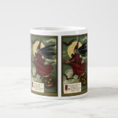 Halloween Witch Riding Broomstick met kat Grote Koffiekop (Voorkant)