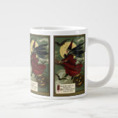 Halloween Witch Riding Broomstick met kat Grote Koffiekop (Rechts)