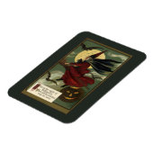 Halloween Witch Riding Broomstick met kat Magneet (Linkerzijde)