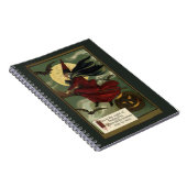  Halloween Witch Riding Broomstick met kat Notitieboek (Rechterzijde)