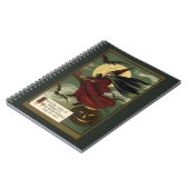  Halloween Witch Riding Broomstick met kat Notitieboek (Linkerzijde)