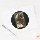  Halloween Witch Riding Broomstick met kat Ronde Sticker (Envelop)