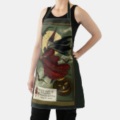 Halloween Witch Riding Broomstick met kat Schort (Insitu)